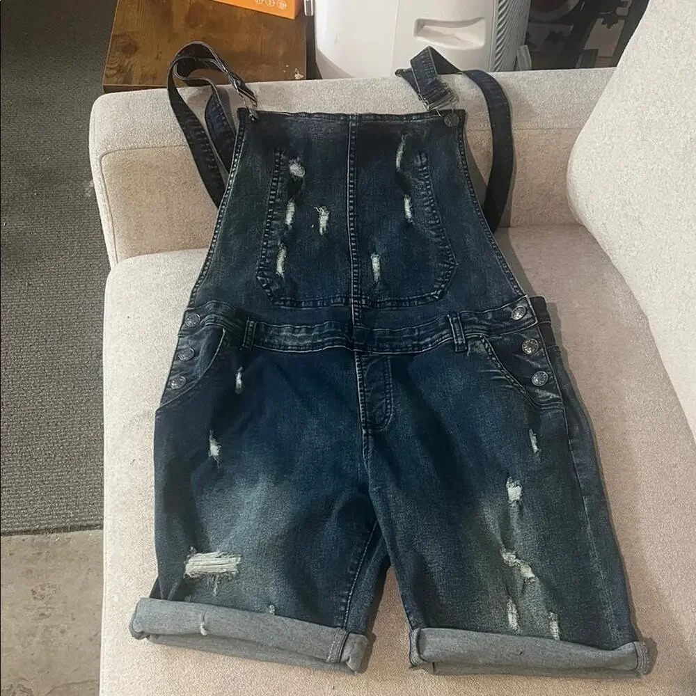 Distressed Denim Overalls (unisex)